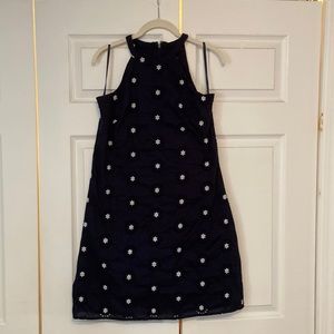 Ann Taylor casual dress. Navy with white embroidery. Size 4.